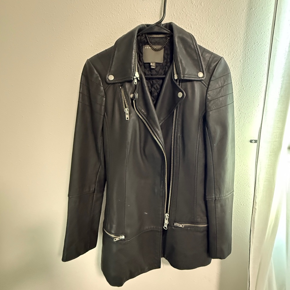 Muubaa Black Leather Moto Jacket - Picture 3 of 6